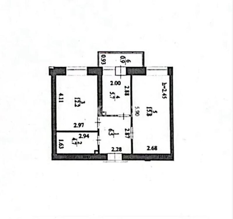 Продажа 2-комнатной квартиры, 48 м² - Продажа квартир в монолитно-каркасном доме в Казахстане - страница 5 фото 4 из 4