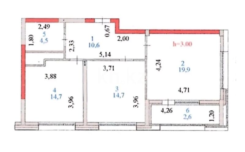 Продажа 2-комнатной квартиры, 67 м² - Продажа двухкомнатных квартир в блочном доме в Казахстане - страница 48 фото 6 из 6