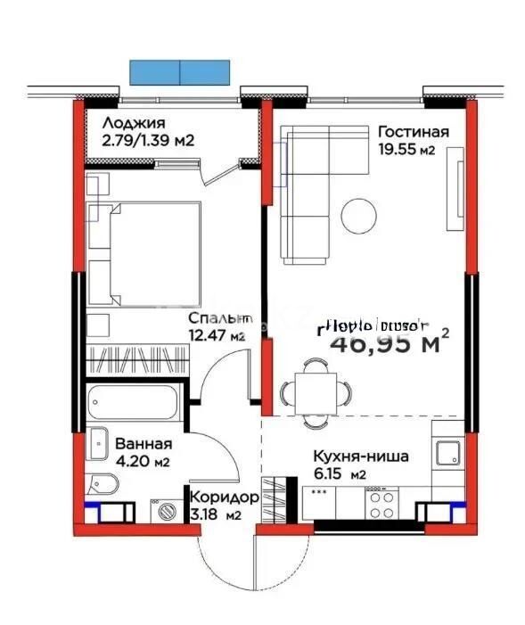 Продажа 2-комнатной квартиры, 46.95 м² - Продажа квартир в Наурызбайском р-не Алматы - страница 13 фото 1 из 1