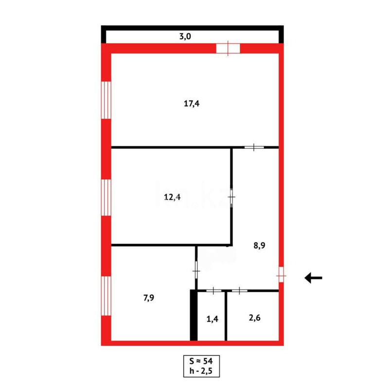 Продажа 2-комнатной квартиры, 54 м² - Продажа двухкомнатных квартир в панельном доме в Казахстане - страница 94 фото 14 из 14