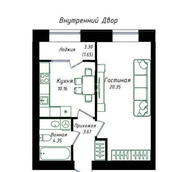 Продажа 1-комнатной квартиры, 40.12 м² - Продажа квартир в кирпичном доме в Астане - страница 72 фото 1 из 1