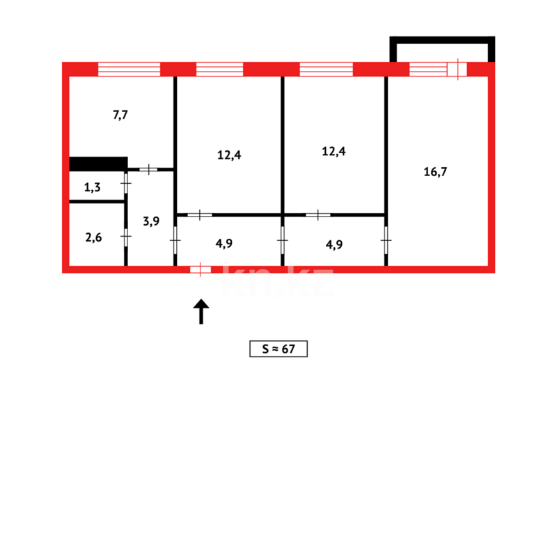 Продажа 3-комнатной квартиры, 67 м² - Продажа трехкомнатных квартир в Темиртау - страница 14 фото 17 из 17