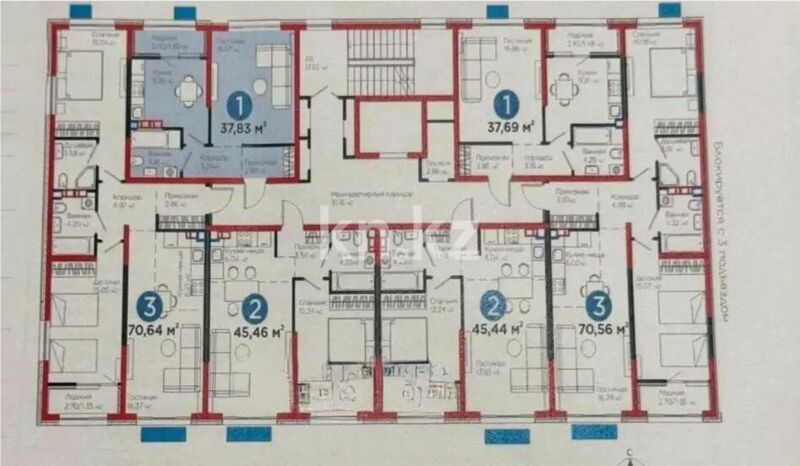 Продажа 1-комнатной квартиры, 37.83 м² - Продажа  однокомнатных квартир в новостройках Алматы - страница 10 фото 1 из 1