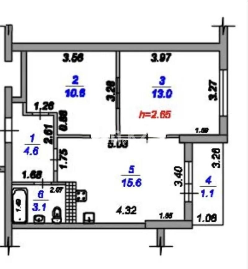 Продажа 2-комнатной квартиры, 49 м² - Продажа двухкомнатных квартир в Турксибском р-не Алматы - страница 8 фото 6 из 6