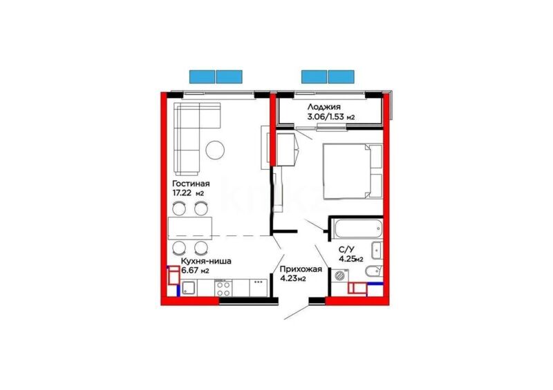 Продажа 2-комнатной квартиры, 46 м² - Продажа  двухкомнатных квартир в новостройках Алматы фото 1 из 1