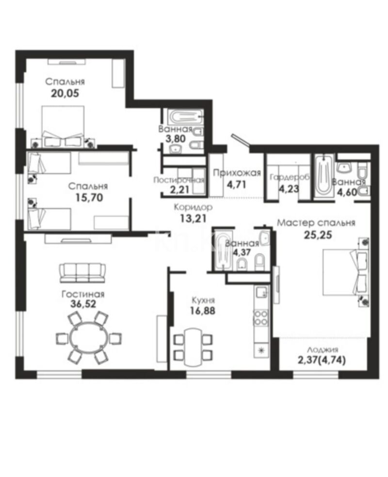 Продажа 4-комнатной квартиры, 157 м² - Продажа квартир в монолитном доме в Астане - страница 11 фото 12 из 16