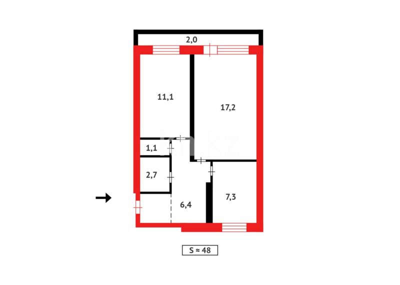 Продажа 2-комнатной квартиры, 47 м² - Продажа баз, складов и промышленной недвижимости в Акмолинской области фото 17 из 17