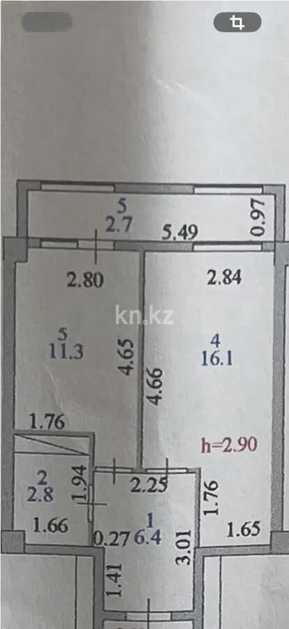 Продажа 1-комнатной квартиры, 39.3 м² - Продажа однокомнатных квартир в р-не Нура Астаны - страница 33 фото 3 из 3