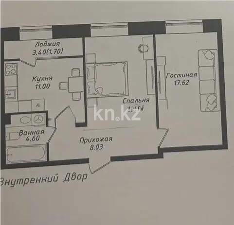 Продажа 2-комнатной квартиры, 58 м² - Продажа двухкомнатных квартир в кирпичном доме в Астане - страница 44 фото 1 из 1