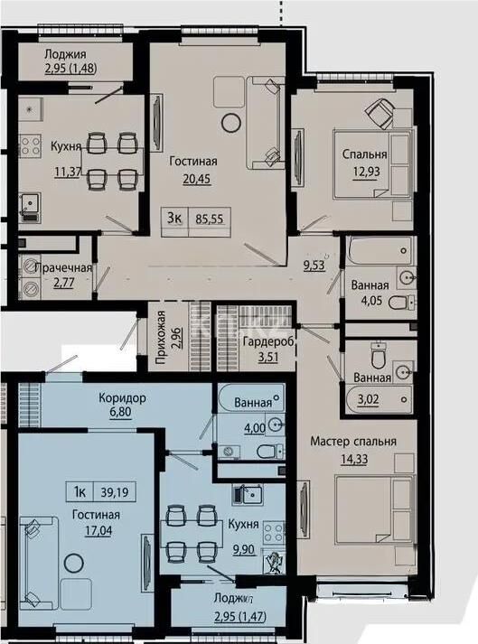 Продажа 3-комнатной квартиры, 86 м² - Продажа трехкомнатных квартир в блочном доме в Казахстане - страница 50 фото 1 из 1
