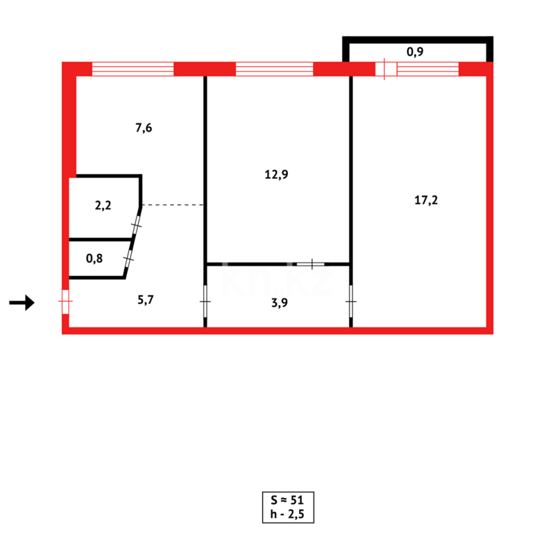 Продажа 2-комнатной квартиры, 52 м² - Продажа квартир в Казахстане фото 11 из 11