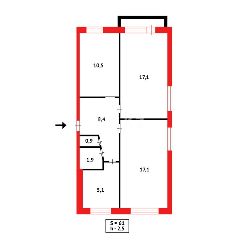 Продажа 3-комнатной квартиры, 61 м² - Продажа трехкомнатных квартир в панельном доме в Темиртау - страница 2 фото 16 из 16