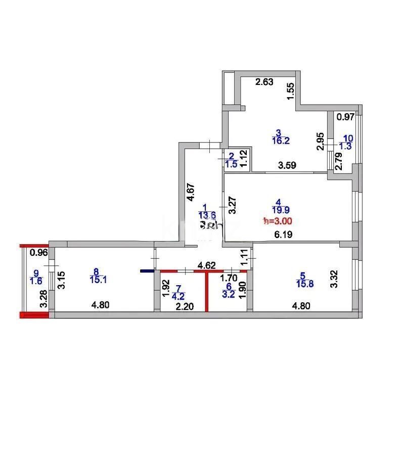Продажа 3-комнатной квартиры, 93 м² - Продажа трехкомнатных квартир в монолитно-каркасном доме в Астане фото 8 из 8