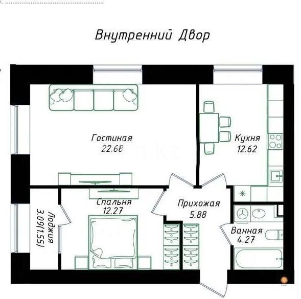 Продажа 2-комнатной квартиры, 60 м² - Продажа квартир от собственников в Астане - страница 36 фото 5 из 5