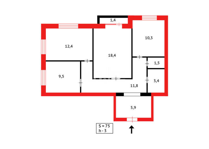 Продажа 3-комнатной квартиры, 75 м² - Продажа трехкомнатных квартир в Майкудуке Караганды - страница 10 фото 10 из 10