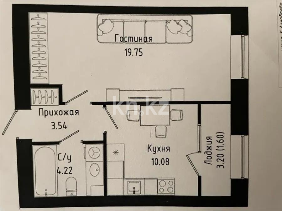 Продажа 1-комнатной квартиры, 39.9 м² - Недвижимость в Астане фото 5 из 5