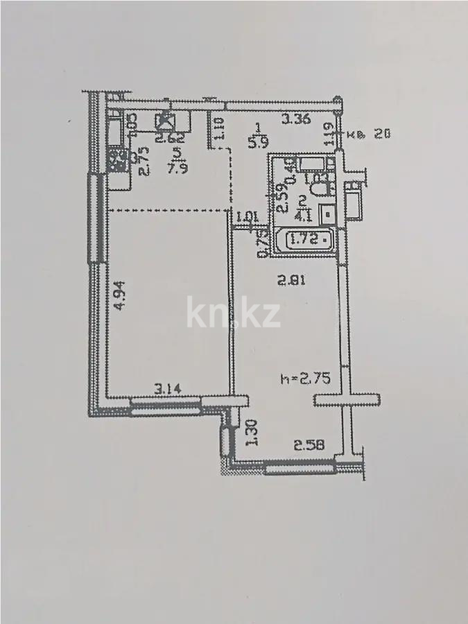 Продажа 2-комнатной квартиры, 48.5 м² в Алматы