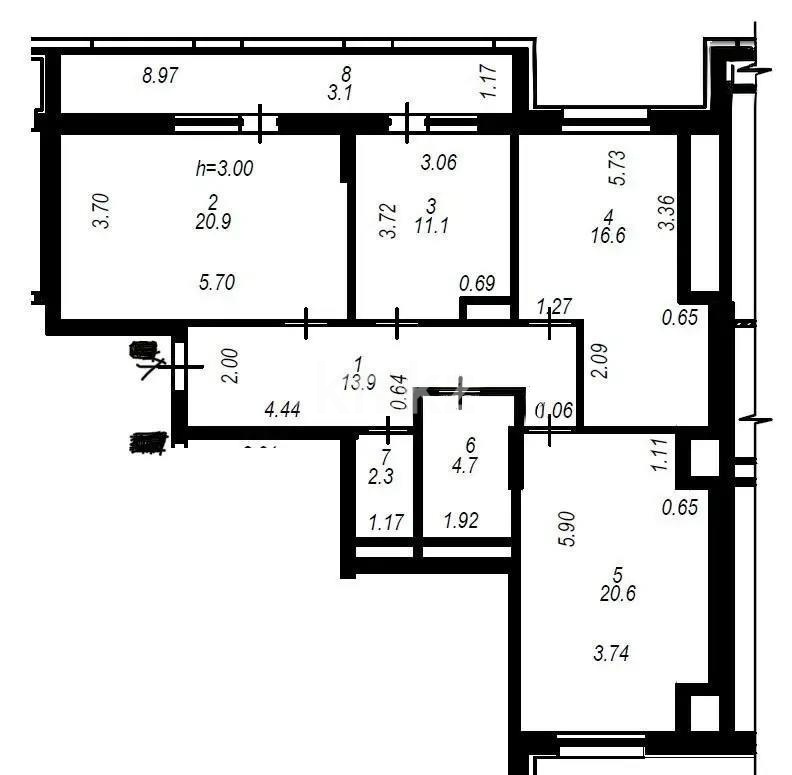Продажа 3-комнатной квартиры, 93.2 м² - Продажа трехкомнатных квартир в Астане - страница 2 фото 6 из 6