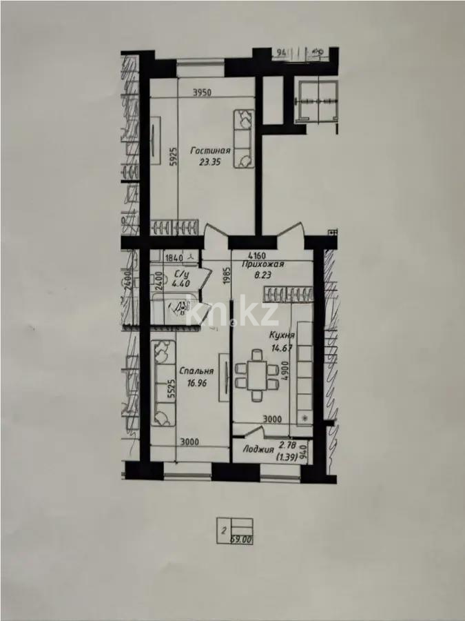 Продажа 2-комнатной квартиры, 69 м², ул. Е-15, дом  16 - Продажа квартир без посредников в Астане фото 1 из 2