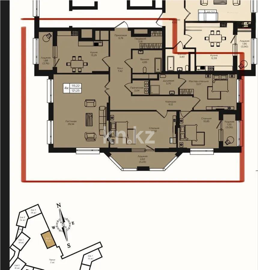 Продажа 4-комнатной квартиры, 124 м² - Продажа квартир в Астане без посредников - страница 35 фото 1 из 1