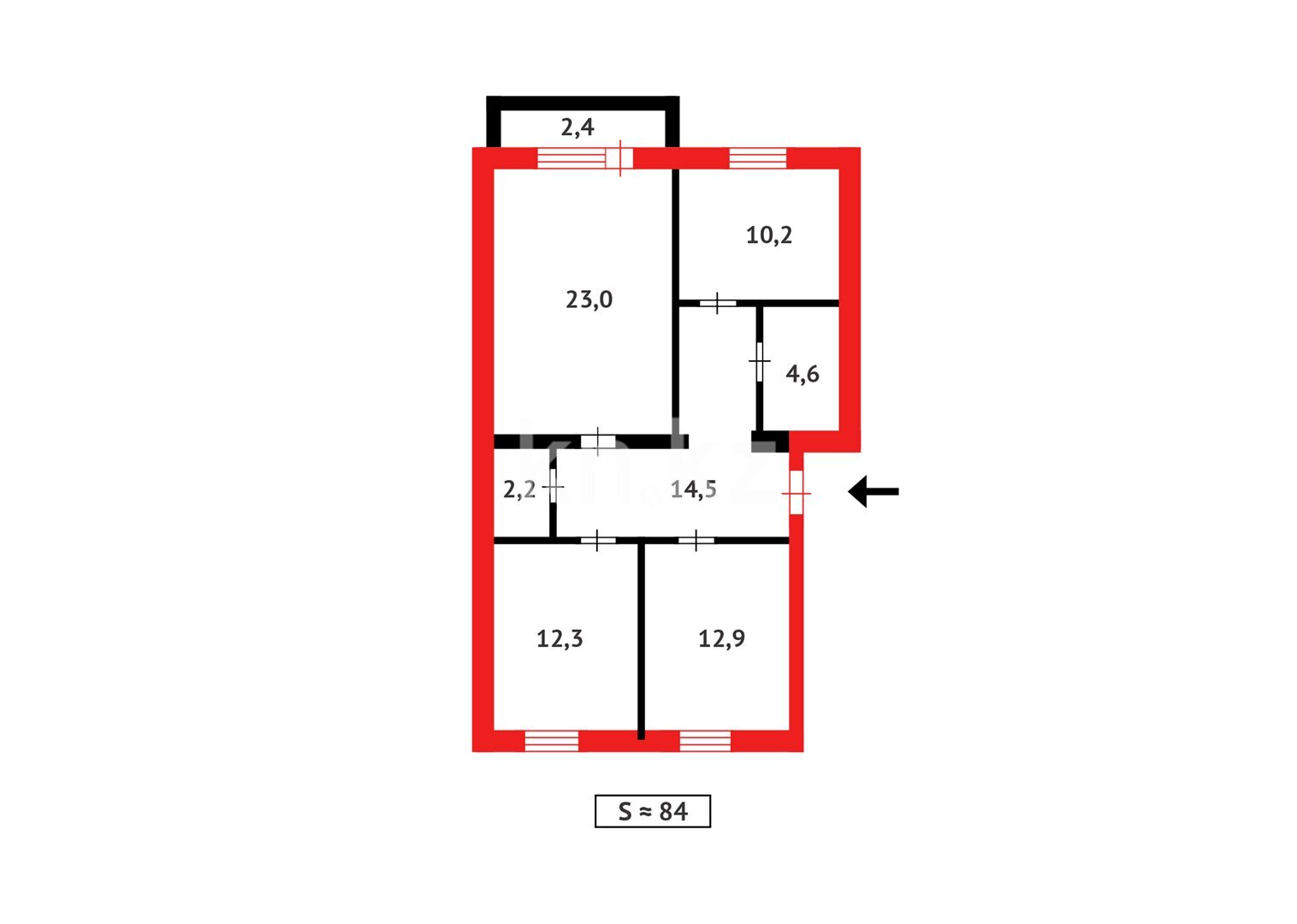 Продажа 3-комнатной квартиры, 83 м² в Темиртау - фото 11