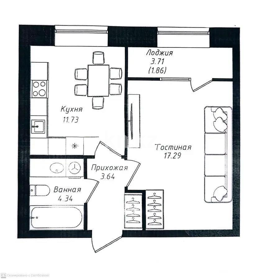 Продажа 1-комнатной квартиры, 38.86 м² - Продажа недвижимости в Астане - страница 31 фото 1 из 1
