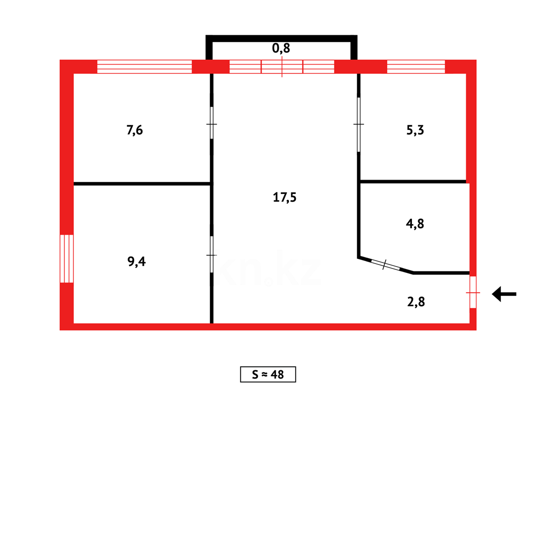 Продажа 3-комнатной квартиры, 50 м², пр. Мира в Темиртау - фото 10