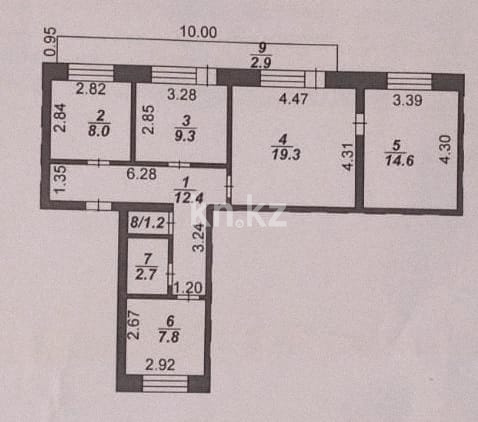 Продажа 4-комнатной квартиры, 78 м², пр. Бухар-жырау, дом  56/2 - Продажа  четырехкомнатных квартир в Караганде с фото фото 26 из 26