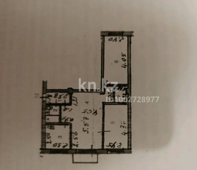 Продажа 3-комнатной квартиры, 58.2 м² - Продажа квартир в Казахстане - страница 3 фото 1 из 4