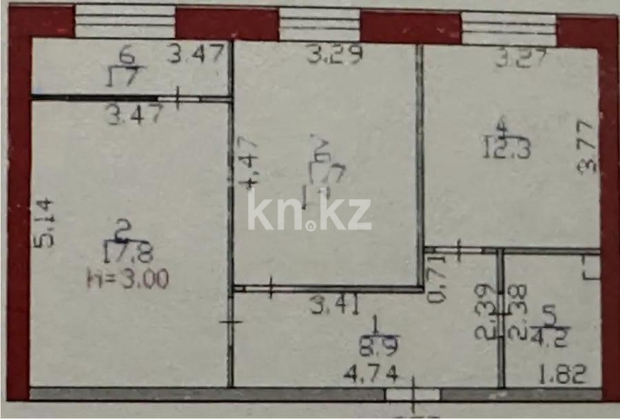 Продажа 2-комнатной квартиры, 59.6 м² - Продажа двухкомнатных квартир в Казахстане - страница 6 фото 1 из 1