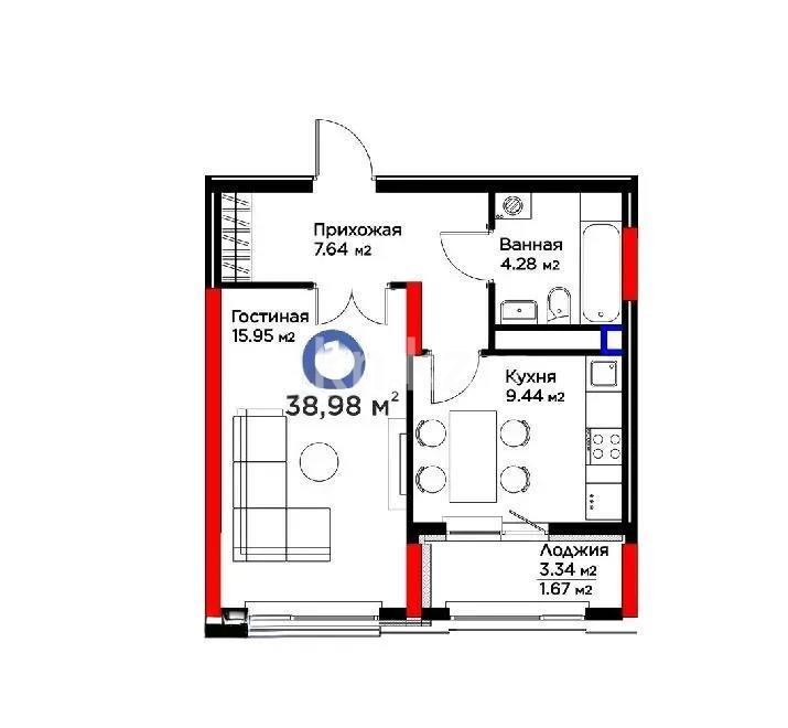 Продажа 1-комнатной квартиры, 38.98 м² - Продажа квартир в Астане без посредников - страница 6 фото 1 из 2