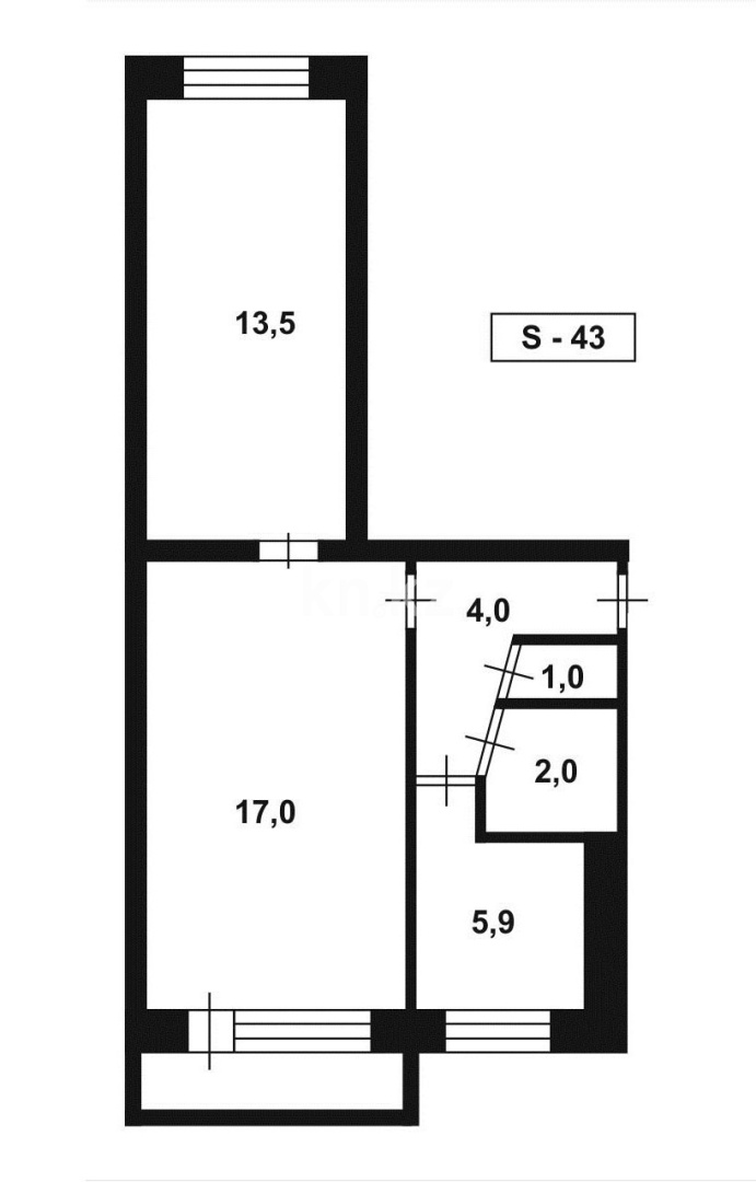 Продажа 2-комнатной квартиры, 45 м² в Караганде - фото 13
