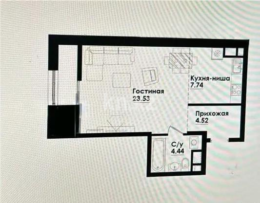 Продажа 1-комнатной квартиры, 42.15 м² - Продажа однокомнатных квартир от собственников в Алматы - страница 3 фото 1 из 1