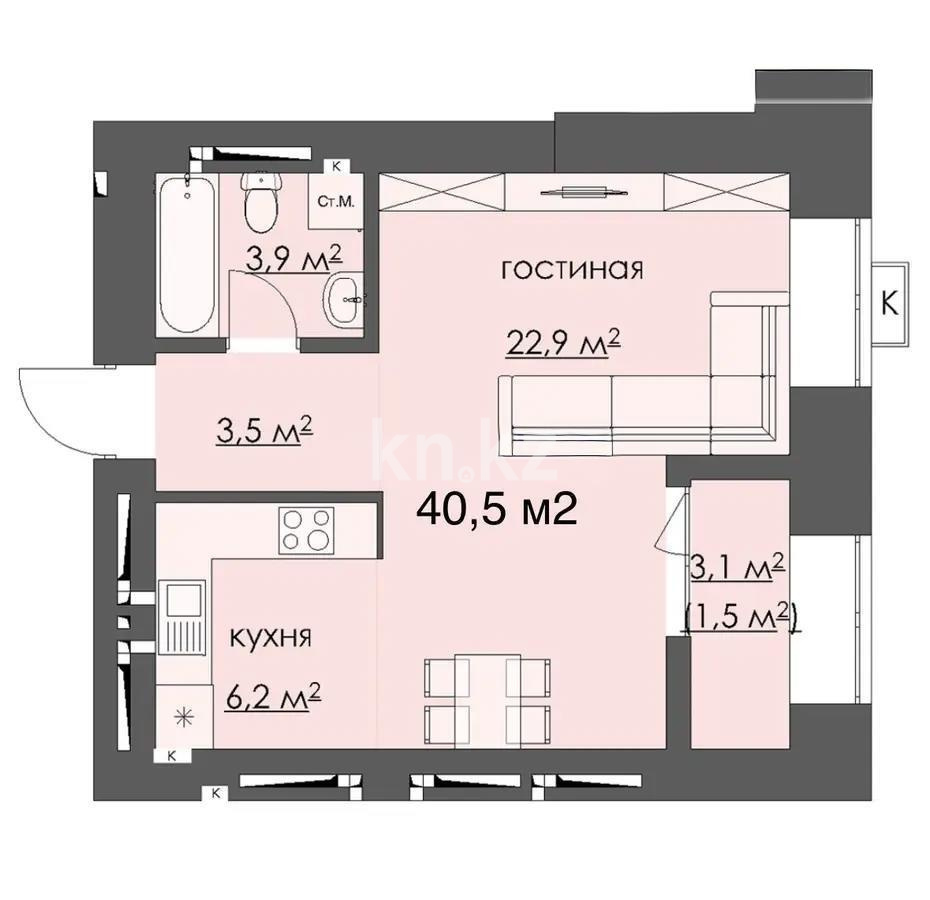 Продажа 2-комнатной квартиры, 41 м², 067 учетный квартал, дом  участок 502 в Караганде