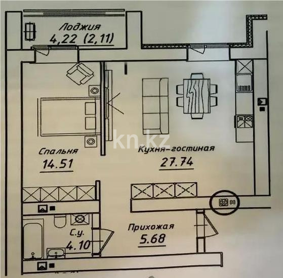 Продажа 2-комнатной квартиры, 43 м² - Продажа двухкомнатных квартир в Казахстане - страница 8 фото 1 из 1