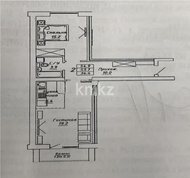 Продажа 2-комнатной квартиры, 55 м² в Астане - фото 3