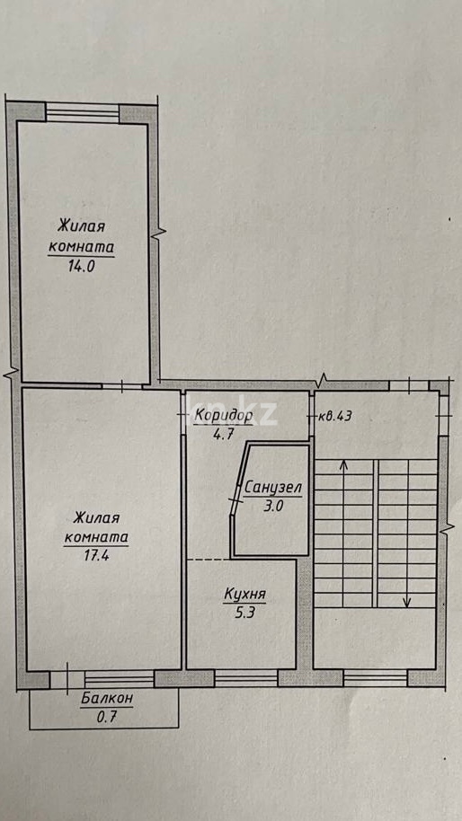 Продажа 2-комнатной квартиры, 45.1 м² в Караганде - фото 4
