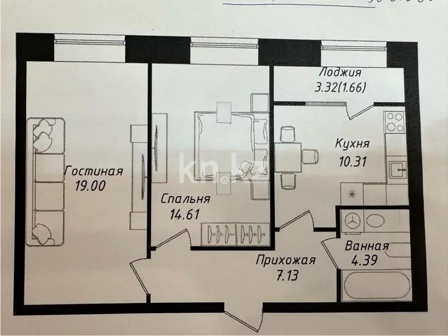 Продажа 2-комнатной квартиры, 57.1 м² - Продажа двухкомнатных квартир от собственников в Астане - страница 4 фото 1 из 1