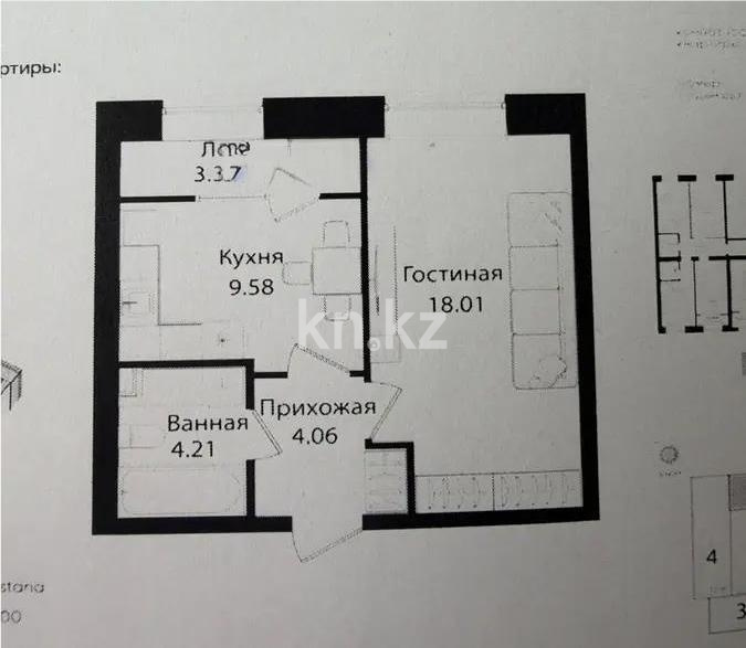Продажа 1-комнатной квартиры, 39 м² в Астане
