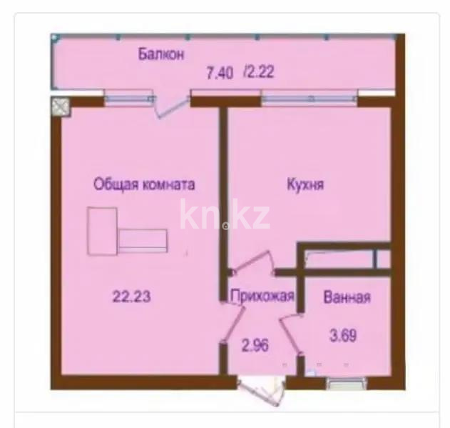 Продажа 1-комнатной квартиры, 42 м², ул. Жунисова, дом  12/5 в Алматы