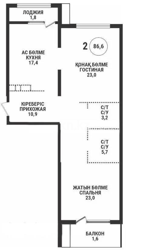 Продажа 3-комнатной квартиры, 86.4 м², ул. Розыбакиева, дом  197/2 в Алматы
