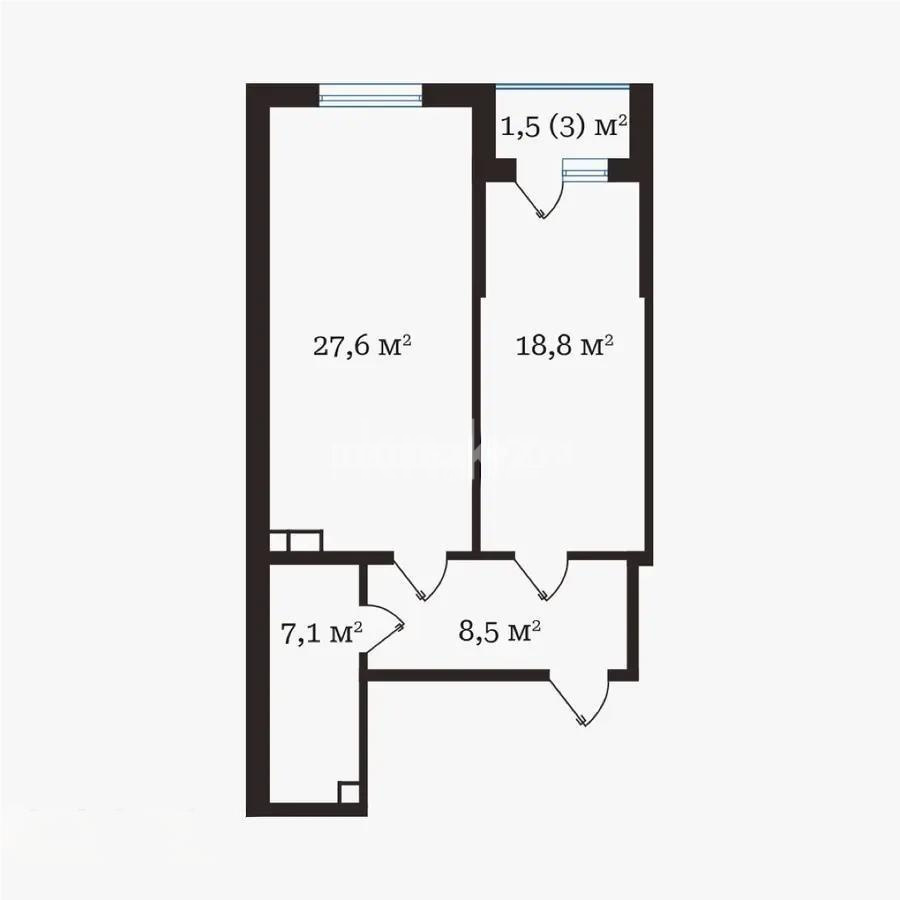 Продажа 2-комнатной квартиры, 63.5 м², пр. Рыскулова, дом  103/7 стр - Продажа  двухкомнатных квартир в новостройках Алматы фото 1 из 1
