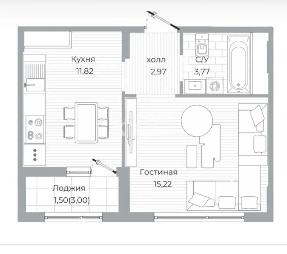 Продажа 1-комнатной квартиры, 36 м² - Недвижимость в Астане - страница 17 фото 1 из 1