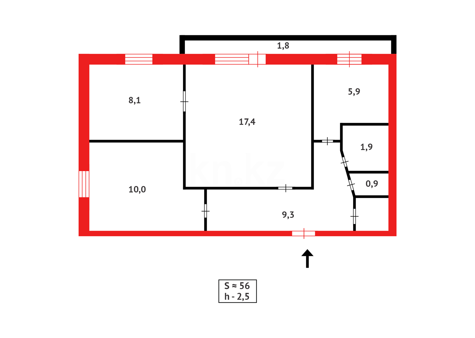 Продажа 3-комнатной квартиры, 54 м² - Продажа  трехкомнатных квартир в Темиртау - страница 2 фото 18 из 18