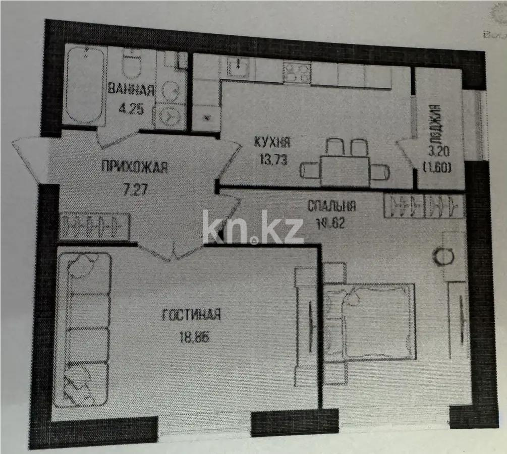 Продажа 2-комнатной квартиры, 64.33 м², ул. Серкебаева, дом  49 в Астане
