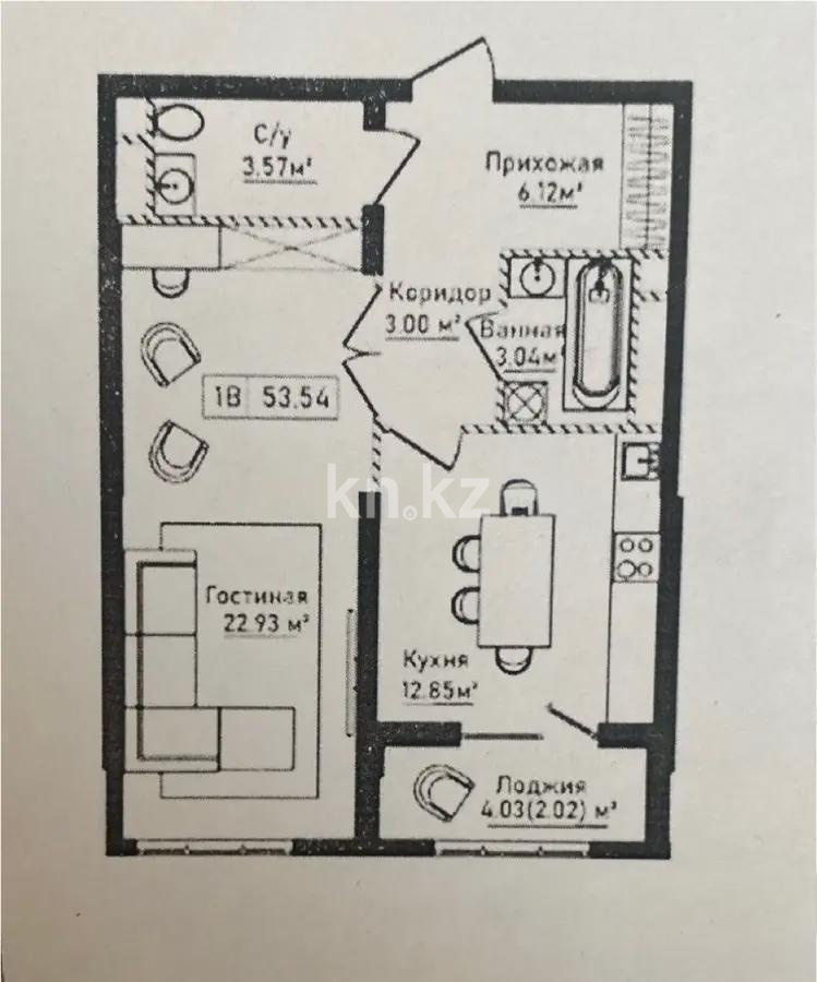 Продажа 2-комнатной квартиры, 54 м², пр. Абая, дом  118 - Продажа  двухкомнатных, трехкомнатных квартир в Алматы без посредников с фото фото 1 из 1