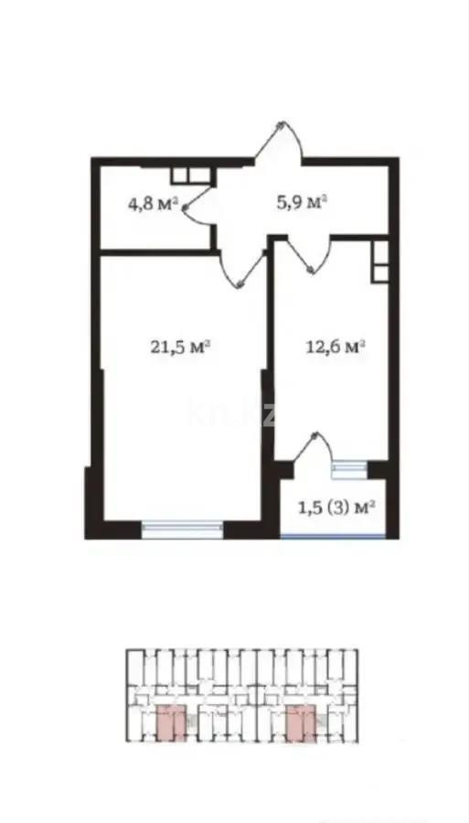 Продажа 1-комнатной квартиры, 45 м² - Продажа квартир в новостройках Алматы без посредников фото 3 из 3