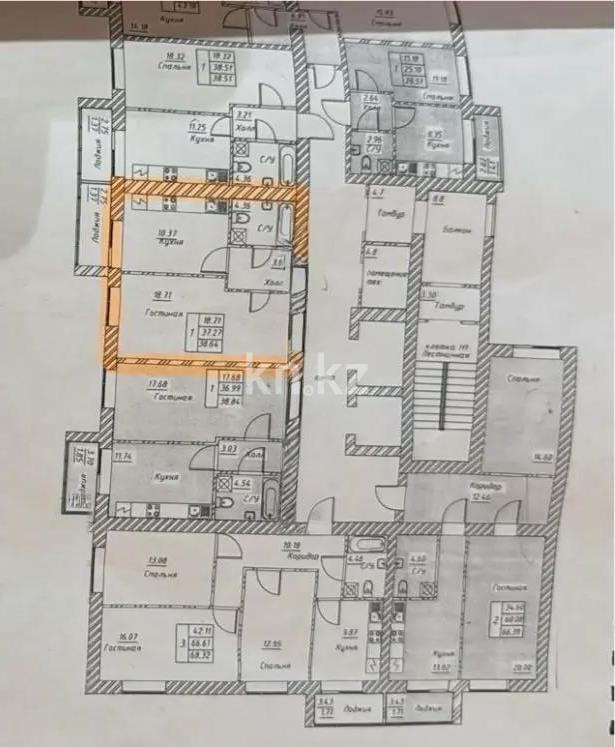 Продажа 1-комнатной квартиры, 38.64 м² - Продажа однокомнатных квартир в р-не Сарайшык Астаны фото 4 из 4