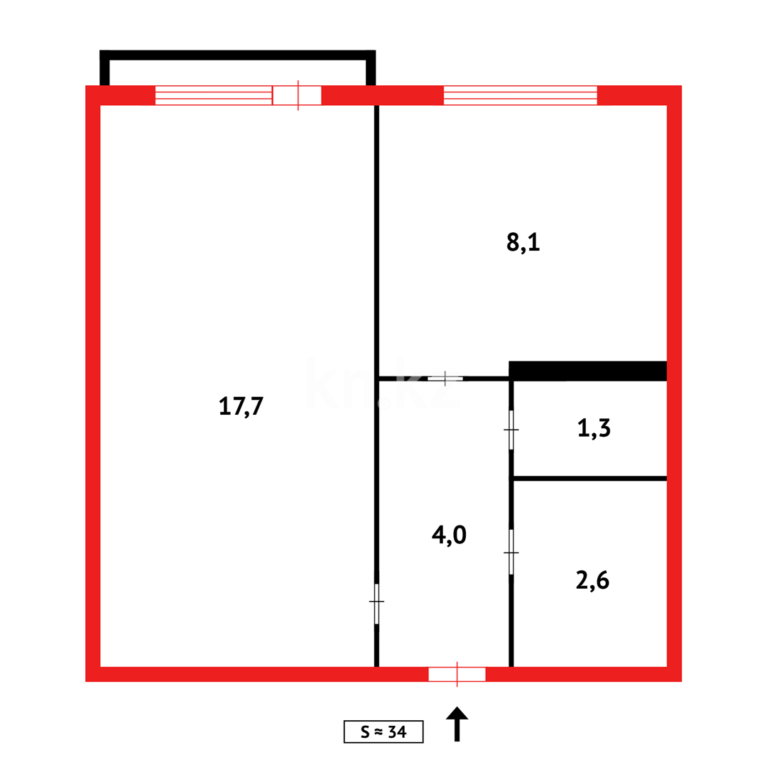 Продажа 1-комнатной квартиры, 34 м² в Темиртау - фото 9