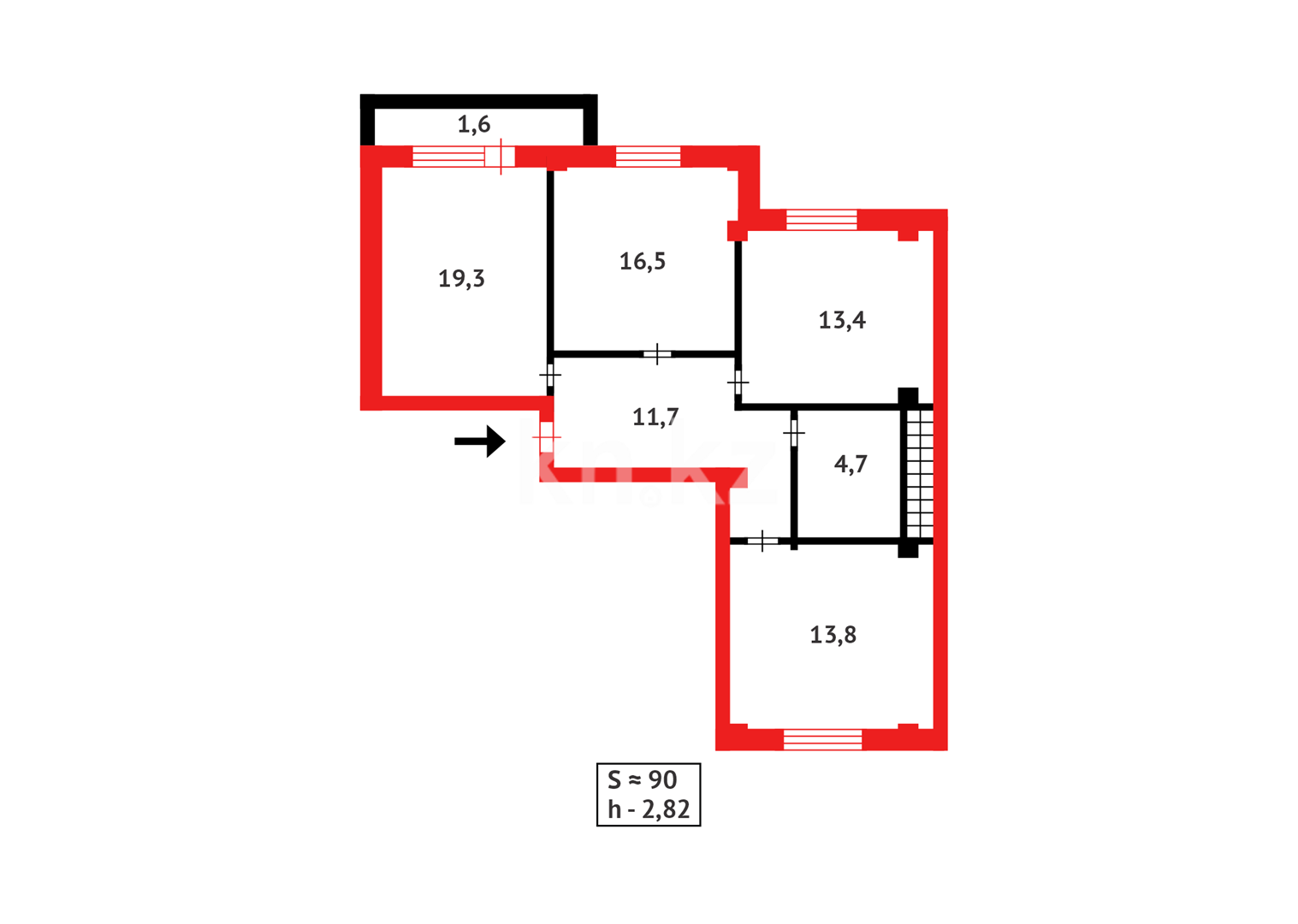 Продажа 3-комнатной квартиры, 90 м² - Продажа трехкомнатных квартир в Казахстане фото 15 из 15